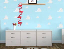 Monkey Chain - 264mm - Wall Stickers Barrel Of Monkeys Retro Toy - thumbnail 1