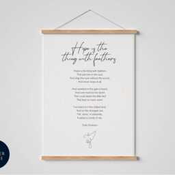 Hope Is The Thing With Feathers - Emily Dickinson Poem Print Inspirational Poetry Wall Art Fine Typography - thumbnail 2