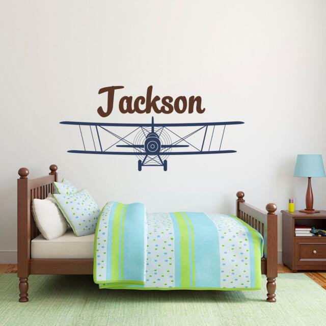 Personalized Airplane Wall Decal Boys Nursery Decor P7 - image 1
