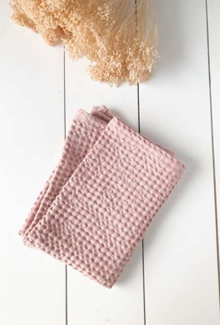 Woodrose Linen Waffle Bath Towels/ Face, Hand, Body Towel Set/Soft & Fluffy Towels/Quality Spa Towels/Absorbent - image 1