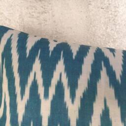 Silk Ikat Lumbar Pillow Cover 10x24, Handwoven Decorative Cushion - thumbnail 2
