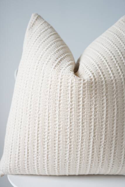 Neutral Striped Pillow Cover - image 1