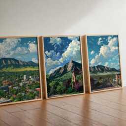 Set Of 3 Boulder Posters, Colorado Wall Art Prints, Travel Poster Set, Mountain Landscape Flatirons Sets - thumbnail 2