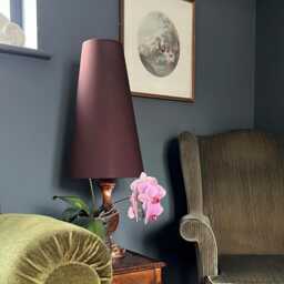 Coffee Brown Cotton Cone Lampshade, Extra Tall Drum Shade