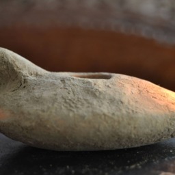 Organic Byzantine Oil Lamp, Early Christian Ancient Lamp, Eco-Friendly Candle Wick, Wheel Thrown Pottery, Authentic Oil Lamp Candle Wick - thumbnail 3