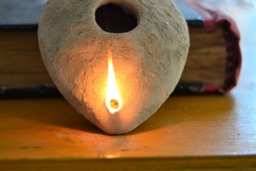 Organic Byzantine Oil Lamp, Early Christian Ancient Lamp, Eco-Friendly Candle Wick, Wheel Thrown Pottery, Authentic Oil Lamp Candle Wick - thumbnail 1