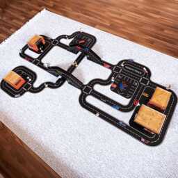Montessori Wooden Car Track - Road Puzzle For Toy Cars Construction Set Birthday Or Christmas Gift Boys From Grandma - thumbnail 1