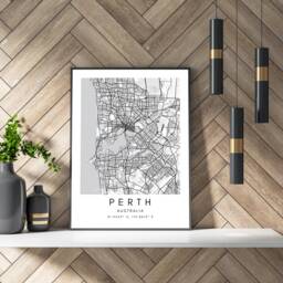 Perth City Map Print Minimalist Australia Wall Art - thumbnail 2