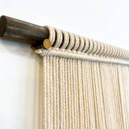 Limestone Dip Dye Fiber Art, Macrame Wall Hanging, Minimalist Decor, Contemporary Art, Modern Decor Living Room, Gradient Ombre - thumbnail 4
