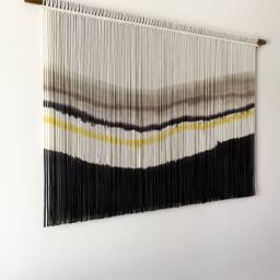 Limestone Dip Dye Fiber Art, Macrame Wall Hanging, Minimalist Decor, Contemporary Art, Modern Decor Living Room, Gradient Ombre - thumbnail 3