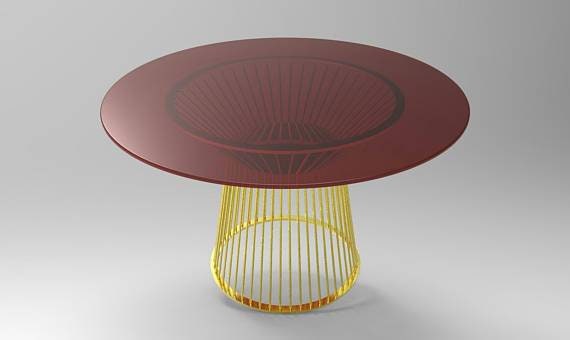 28'' Gold Metal Dining Table Legs, Custom Round Base - image 1