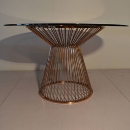 28'' Gold Metal Dining Table Legs, Custom Round Base - thumbnail 2