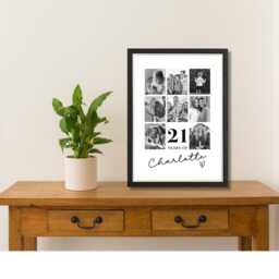 21st Birthday Photo Print Frame, Gift, Collage, Print, Collage For Friend, Friend Art - thumbnail 2