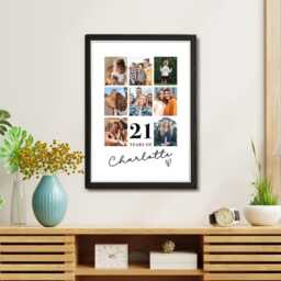 21st Birthday Photo Print Frame, Gift, Collage, Print, Collage For Friend, Friend Art - thumbnail 3