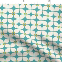 Mid Century Modern Curtain Panel - Geometric Starburst Squares Art Deco Custom Square Teal Mod Petit By Brainsarepretty - thumbnail 4