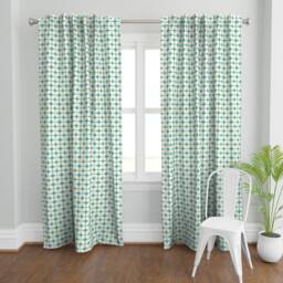 Mid Century Modern Curtain Panel - Geometric Starburst Squares Art Deco Custom Square Teal Mod Petit By Brainsarepretty - thumbnail 2