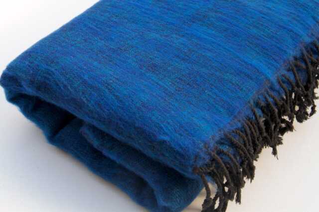 Handmade Yak Wool Blend Blanket Large Nepal Travel Wrap - image 1
