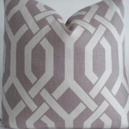 Amethyst Gatework Pillow Cover - Geometric Basketweave, Mauve Lilac - thumbnail 2