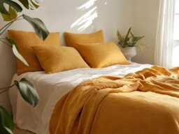 Amber Linen Sheet Set 1 Flat & Fitted 2 Pillowcases Stonewashed 100% Flax Linen Set