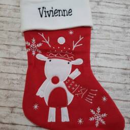 Personalised Christmas Stocking Embroidered, Red Stocking, First Christmas, Name Christmas Gift, Personalised - thumbnail 3