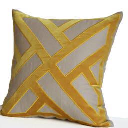 Beige Grey Yellow Velvet Pillow Cushion Cover Geometric Pattern Pillows Contemporary Modern Decor All Sizes Decorative Throw Gifts - thumbnail 3