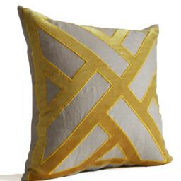 Beige Grey Yellow Velvet Pillow Cushion Cover Geometric Pattern Pillows Contemporary Modern Decor All Sizes Decorative Throw Gifts - thumbnail 2