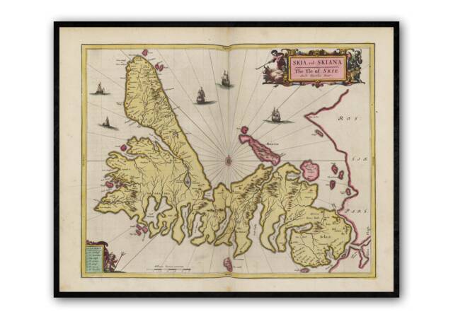 Skye Map - Old Antique Of Isle 1665 Wall Print- Poster Art-Wall Art -Scottish Maps- Vintage Print - image 1