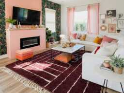 Hand Tufted Burgundy White Geometric Moroccan Rug, Berber Shag Large Living Room Area Rugs