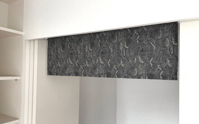 Blue Waves Short Noren Curtain, Japanese Valance Kitchen, Indigo Fabric Door Noren, Tsunami Kawaii Step - image 1