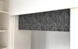 Blue Waves Short Noren Curtain, Japanese Valance Kitchen, Indigo Fabric Door Noren, Tsunami Kawaii Step - thumbnail 1