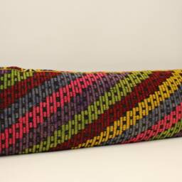 Extra Long Kilim Pillow Cover, Vintage Wool Lumbar Cushion - 12x48 - thumbnail 2