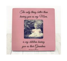 Personalized Mother's Day Picture Frame Real Wood, Custom Engraved - thumbnail 1