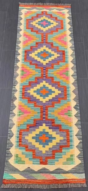 Heritage Kilim Runner, Handmade Artisan Afghan Turkish Aztec Sheep Wool Runner Rug 214x70 cm - image 1
