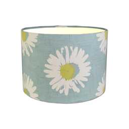Lampshades in Clarke & Capri Mineral Daisy Blue Fabric Handmade Free Delivery - thumbnail 1