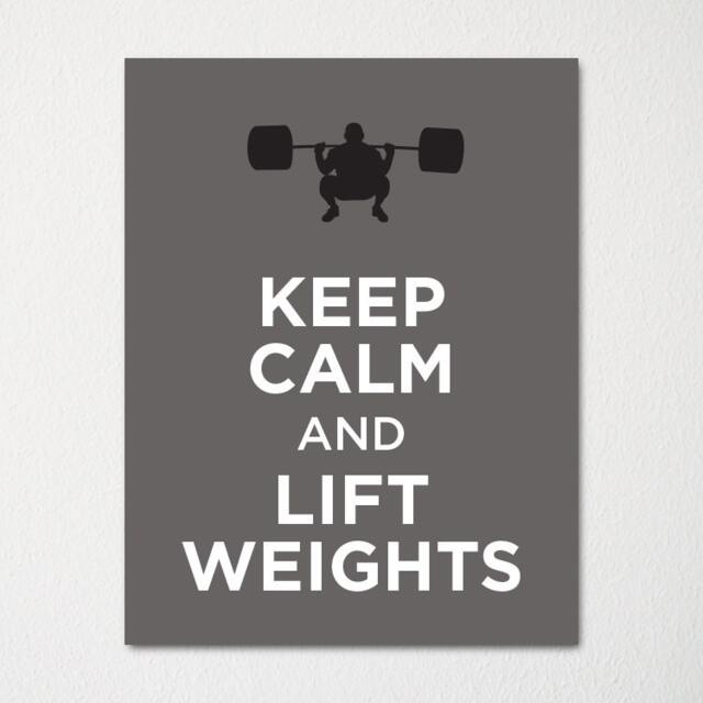 Keep Calm & Lift Weights - Fine Art Print Choice Of Color Purchase 3 Receive 1 Free Custom Prints Available - image 1
