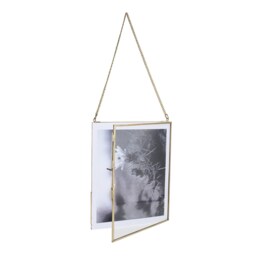Real Brass & Glass Hanging Photo Frame, 8x10 - thumbnail 2