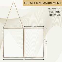 Real Brass & Glass Hanging Photo Frame, 8x10 - thumbnail 3
