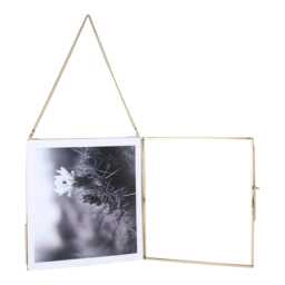 Real Brass & Glass Hanging Photo Frame, 8x10 - thumbnail 4