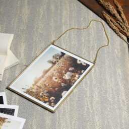 Real Brass & Glass Hanging Photo Frame, 8x10
