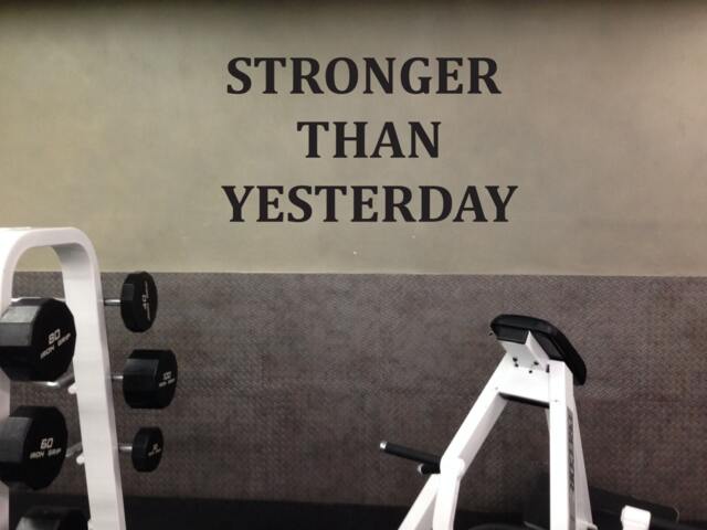 Motivational Fitness Gym Quote Wall Decal. Stronger Than Yesterday - image 1