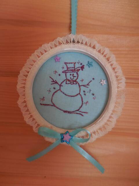 The Embroidered Sparkling Snowman Wall Hanging - image 1