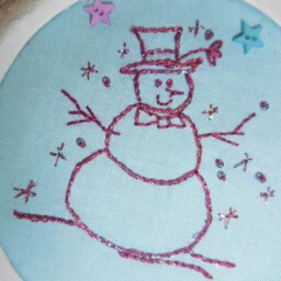 The Embroidered Sparkling Snowman Wall Hanging - thumbnail 3