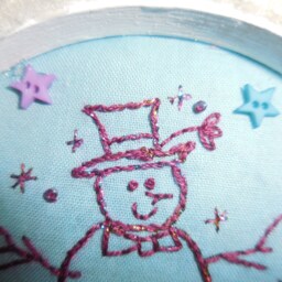 The Embroidered Sparkling Snowman Wall Hanging - thumbnail 4