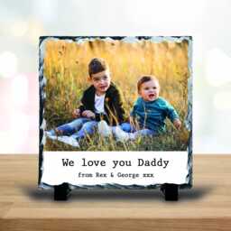 Personalised Photo Stand - Custom Slate Rock Frame Birthday Gift For Him Husband Daddy Sentimental Grandad Uncle Brother - thumbnail 1