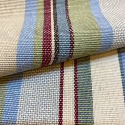 1066. Handmade Remake Sauge Stripe Blue Green 100% Cotton Cushion Cover, Various Sizes - thumbnail 2