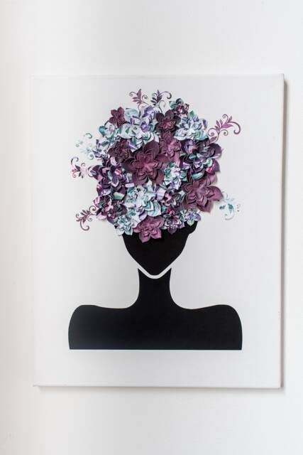 Galaxy Afro, Art, Afro Afrocentric, Canvas Woman, Silhouette Silhouette, Wall Decor, Queen - image 1