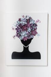 Galaxy Afro, Art, Afro Afrocentric, Canvas Woman, Silhouette Silhouette, Wall Decor, Queen - thumbnail 1