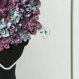 Galaxy Afro, Art, Afro Afrocentric, Canvas Woman, Silhouette Silhouette, Wall Decor, Queen - thumbnail 3