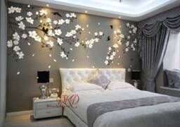 Nursery Wall Decal Cherry Blossom Tree Vinyl Sticker, With Birds-Cherry Art - thumbnail 1