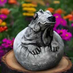 Garden Baby Dragon Statue Concrete Lizard Figurine Stone Reptile Ornament Handmade Animal Sculpture Front Door Decoration Dragon Lover Gift - thumbnail 4